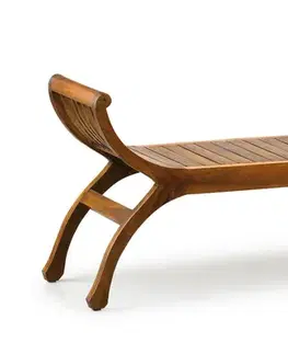 Estila Koloniální masivní lavice M-VINTAGE z mahagonového dřeva na nožičkách 120cm