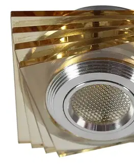 Stropní svítidlo jantarové LED 3W skleněné čtvercové SS-32