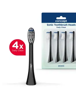 Concept ZK0051 náhradní hlavice PERFECT SMILE Daily Clean, 4 ks, černá