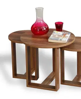 Sada odkládacích stolků (3 kusy) Mira - Walnut