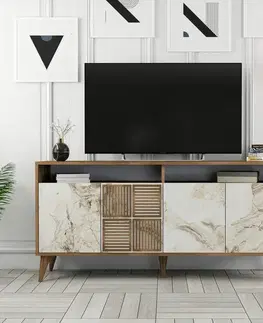 Skříňka Milan Walnut and White Marble