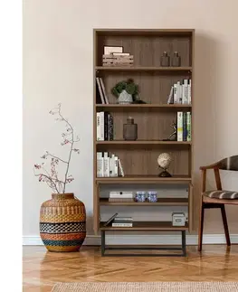 Knihovna Rea Black and Walnut