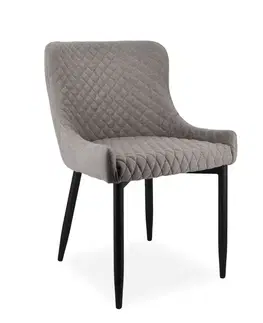 Estila Moderní jídelní židle Gardy s designovým čalouněným potahem v šedé barvě 82 cm