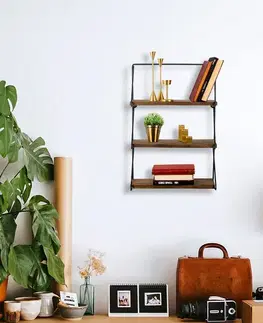 Polička Viola Black and Walnut