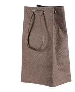 Látkový prádelní koš stahovací QUILT, hnědá