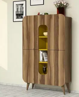 Skříňka Mine Walnut and Yellow
