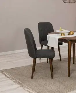 Jídelní set s rozkládacím stolem a židlemi (5 kusů) Vina 1053 - Anthracite, Walnut