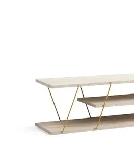 TV stolek Canaz - Gold, Travertine