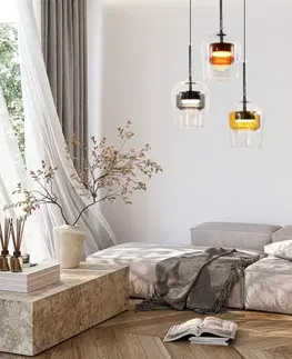 Lampa wisząca Glaxi szklane klosze kolorowe potrójna nad stół 3xGX53