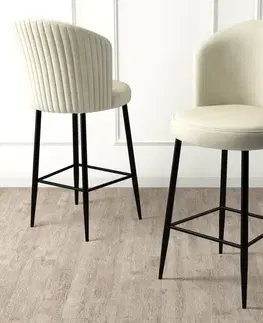 Bar Stool Set (4 Pieces) Fora - Cream, Black