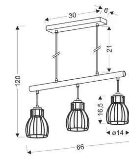 Závěsná lampa černá 3x60W Bernita