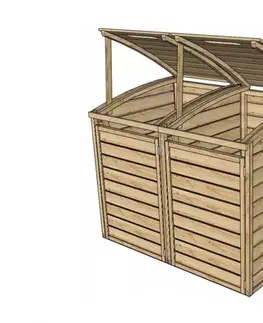 Dřevěný box na popelnice Dekorhome