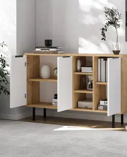 Konzolový stolek Viyana - Sapphire Oak, White