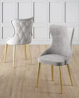 Sada židlí (6 kusů) Alpa - Grey, Gold