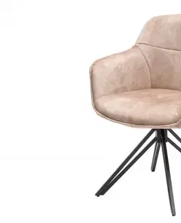 Estila Moderní šedě béžová židle Marmol s kovovými nohami 82cm
