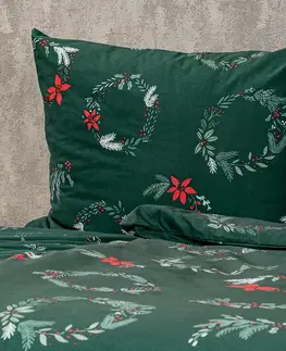 4Home Vánoční bavlněné povlečení Poinsettia, 160 x 200 cm, 70 x 80 cm