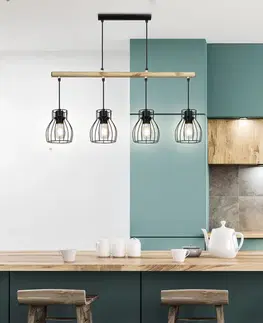 Závěsná lampa černá 4x60W Bernita - POSLEDNÍ KUS