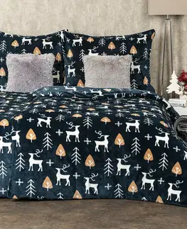 4Home Povlečení mikroflanel Nordic Deer, 160 x 200 cm, 70 x 80 cm