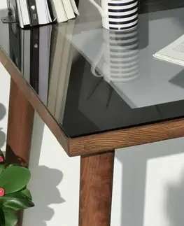 Psací stůl Cozy Çalışma Masası Ahşap Temperli Cam