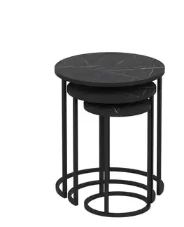 Sada odkládacích stolků (3 kusy) Gloria - Black