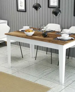 Jídelní stůl Milan White and Walnut