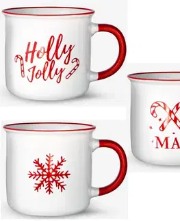 VERONI - Hrnek vánoční 400ml Holly Jolly různé motivy