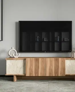 Televizní stolek Diana Travertine and Walnut