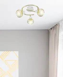 Spirálová stropní lampa 3X40W E14 bílá/zlatá OSLO