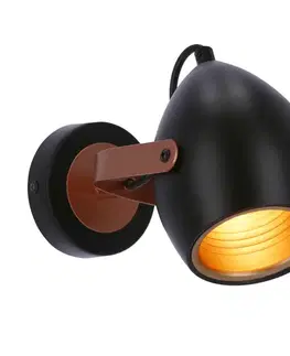 Černo-měděná nastavitelná nástěnná lampa E14 40W Anica