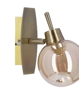 Nástěnná lampa Llampa patina 1x40W g9 jantarové stínidlo