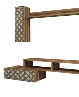 TV stěna / Sestava pod TV Planet - Walnut, Cream