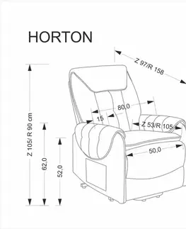Elektrické polohovací křeslo HORTON Halmar