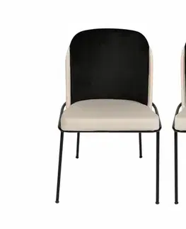 Sada jídelních židlí Dore Cream and Black, 2 ks, 2 ks