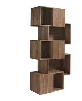 Estila Moderní ořechově hnědý regál Vita Naturale s dvířky 181cm