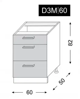 ArtExt Kuchyňská skříňka spodní TREVISO | D3M 60 Barva korpusu: Dub artisan