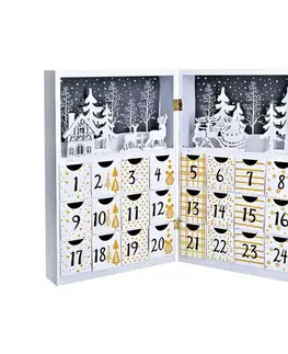 Solight LED adventní kalendář - kniha, 8x LED, 40x30cm, 2x AAA