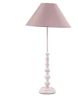 Estila Noční lampa Sol ve starorůžové barvě s tvarovanou podstavou ve vintage stylu 68 cm