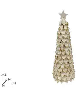 PROHOME - Stromeček 42cm bílý třpytky