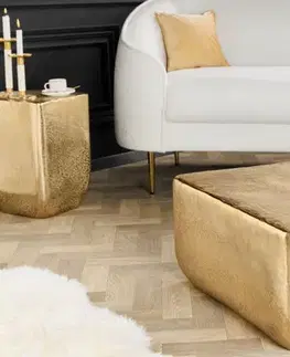 Estila Designový konferenční stolek Tepanya z kovu zlatý 70cm