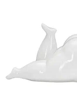 Estila Designová socha Lady ve tvaru ležící ženské figury v bílé barvě s lesklým povrchem 32 cm