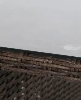 Zahradní sedací souprava 6 ks umělý ratan / látka / sklo