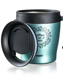 Banquet Termohrnek cestovní TAZZA 330 ml, zelenošedá
