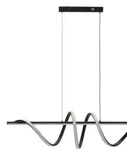Estila Moderní LED lustr Escaria v černé barvě s designem spirály se třemi stupni teploty světla 150 cm