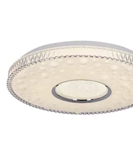 Stropní lampa BUBBLES, plafond 40cm, 24W LED, stínidlo 4000K, bílá+chrom