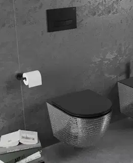 MEXEN Lena bidet závěsný, černá mat/stříbrná vzor 35224872