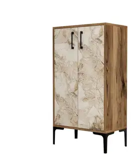 Botník Prag Walnut and White Marble