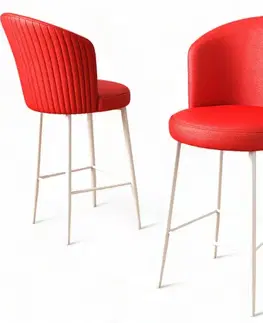 Sada barových židlí Uras Red and White, 2 ks, 2 ks