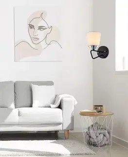 Moderní kovová nástěnná svítidlo Morley Ledea v černé/bílé barvě