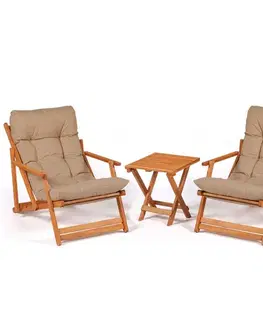 Garden Table & Chairs Set (3 Pieces) My007 - Brown
