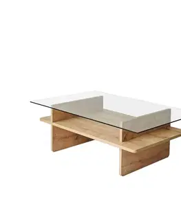 Konferenční stolek Saga Rectangle - Sapphire, Transparent